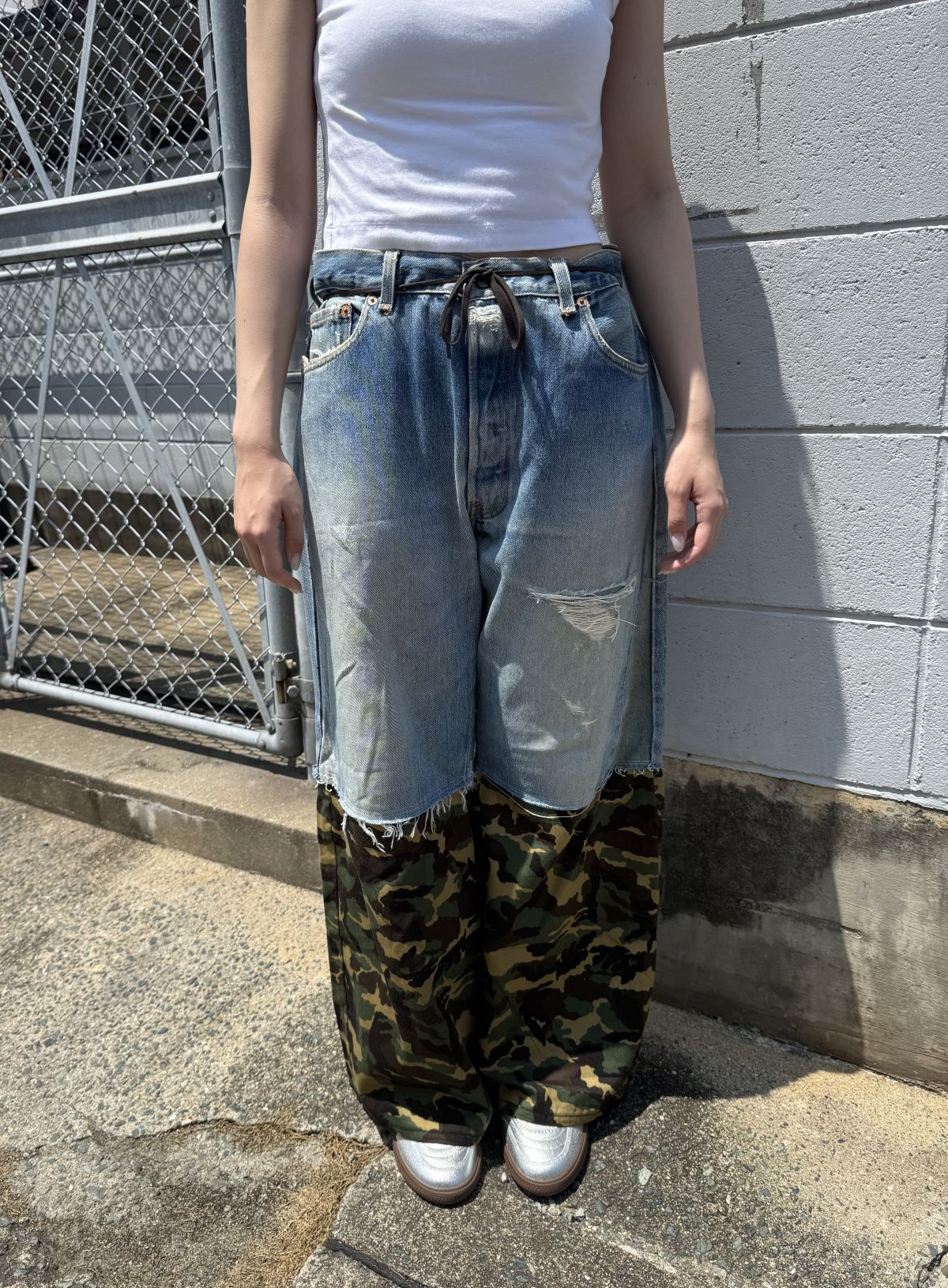 KAITO 26ss Damaged camouflage pants
